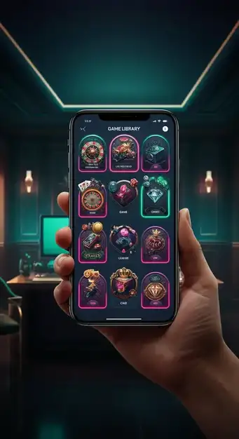 Een visueel overzicht van diverse online casinospellen bij MagicWins Casino, met screenshots van populaire videoslots, live dealer tafels en progressieve jackpots.